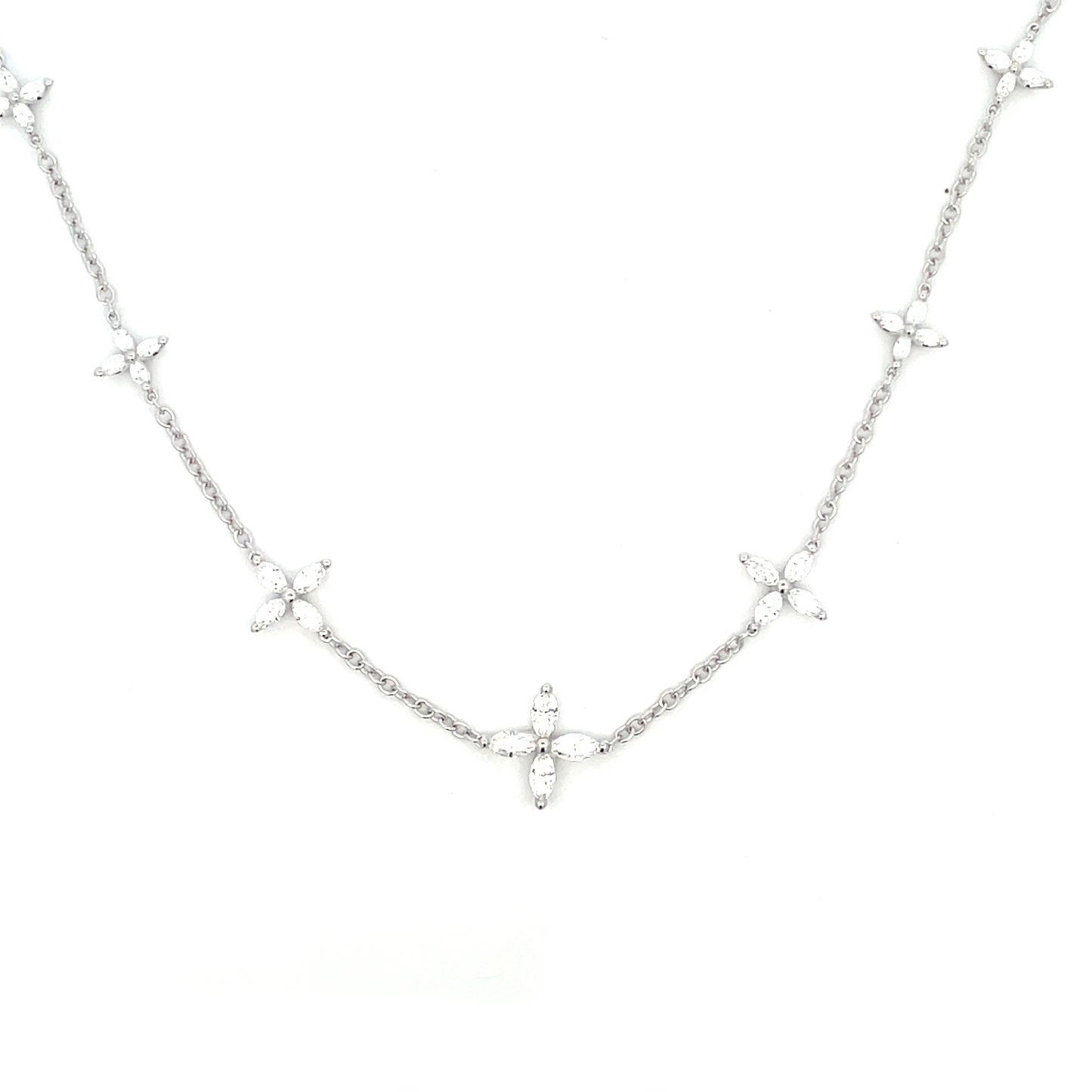 1.76ct Marquise Diamond Quatrefoil Necklace
