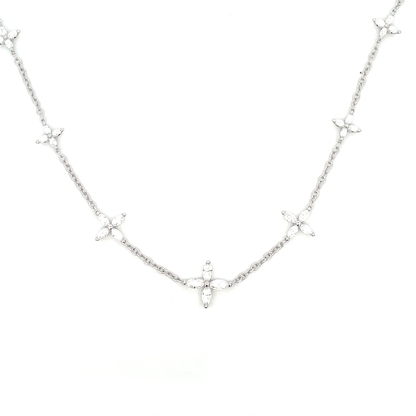 1.76ct Marquise Diamond Quatrefoil Necklace