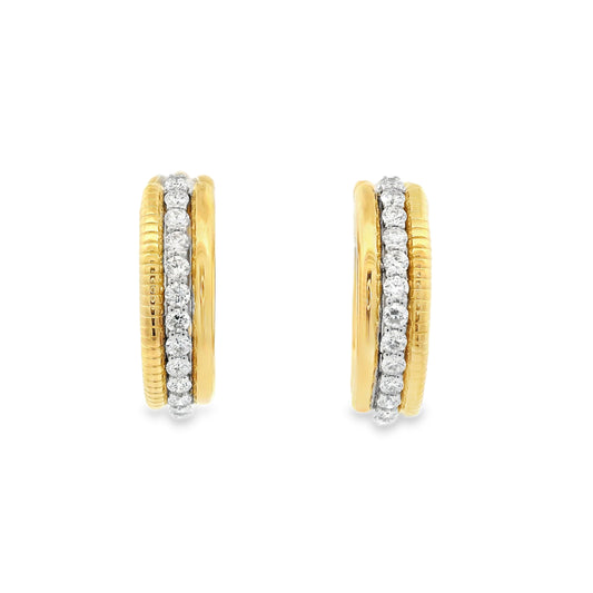 0.66ct Round Diamond Hoop Earrings