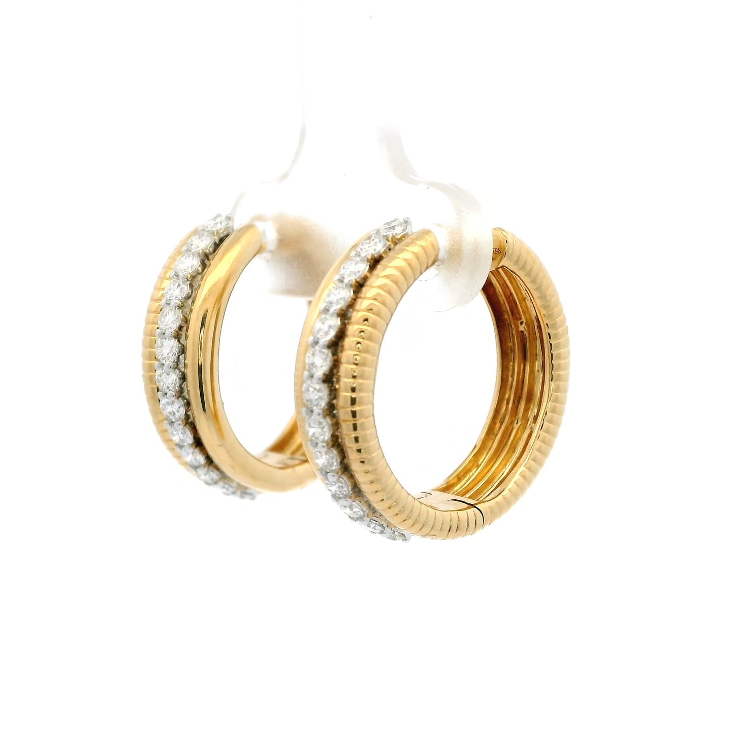 0.66ct Round Diamond Hoop Earrings