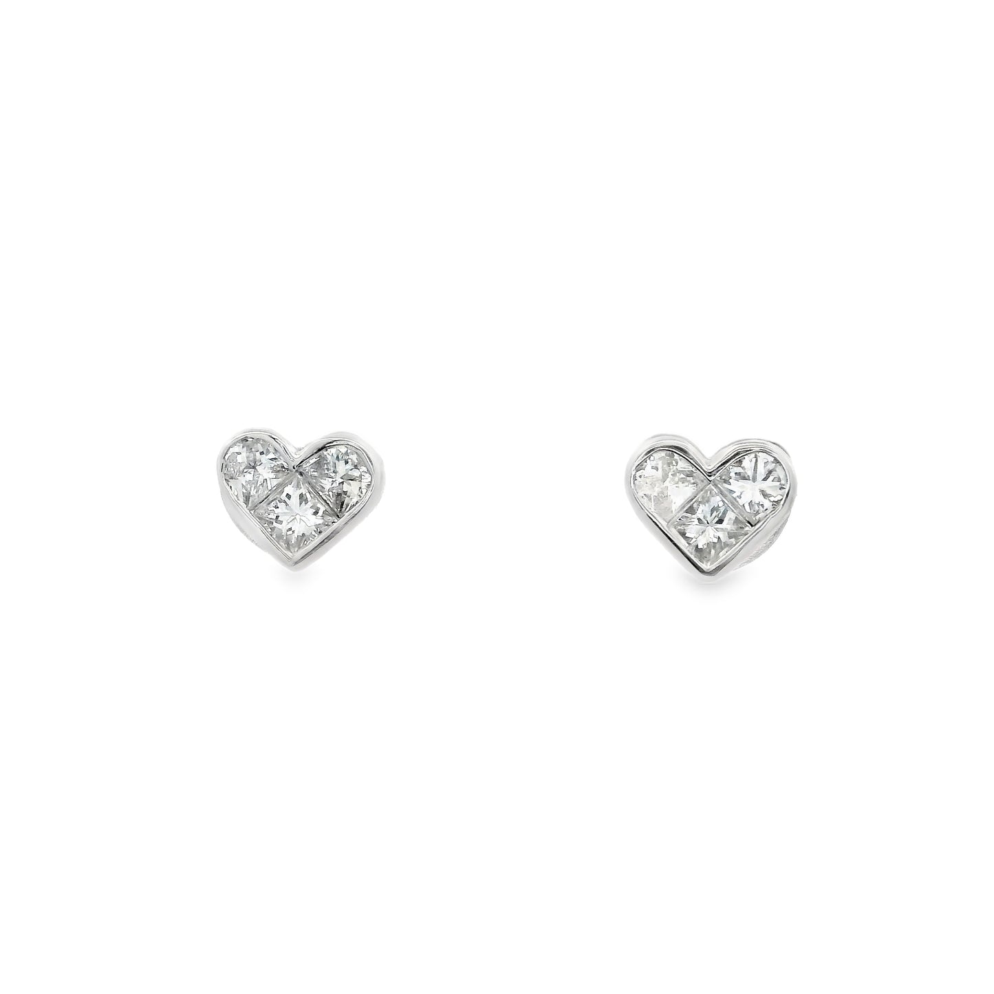 0.59ct Diamond Heart Stud Earrings