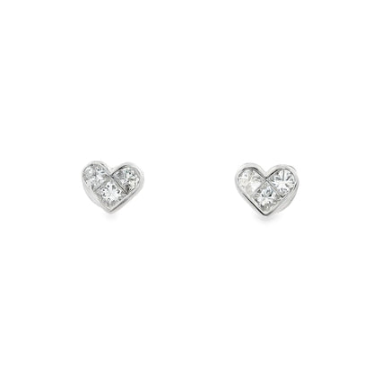 0.59ct Diamond Heart Stud Earrings