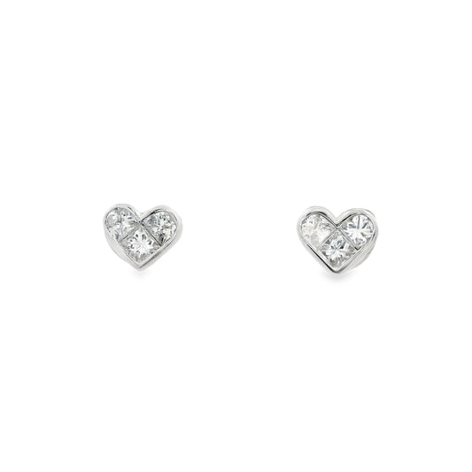 0.59ct Diamond Heart Stud Earrings