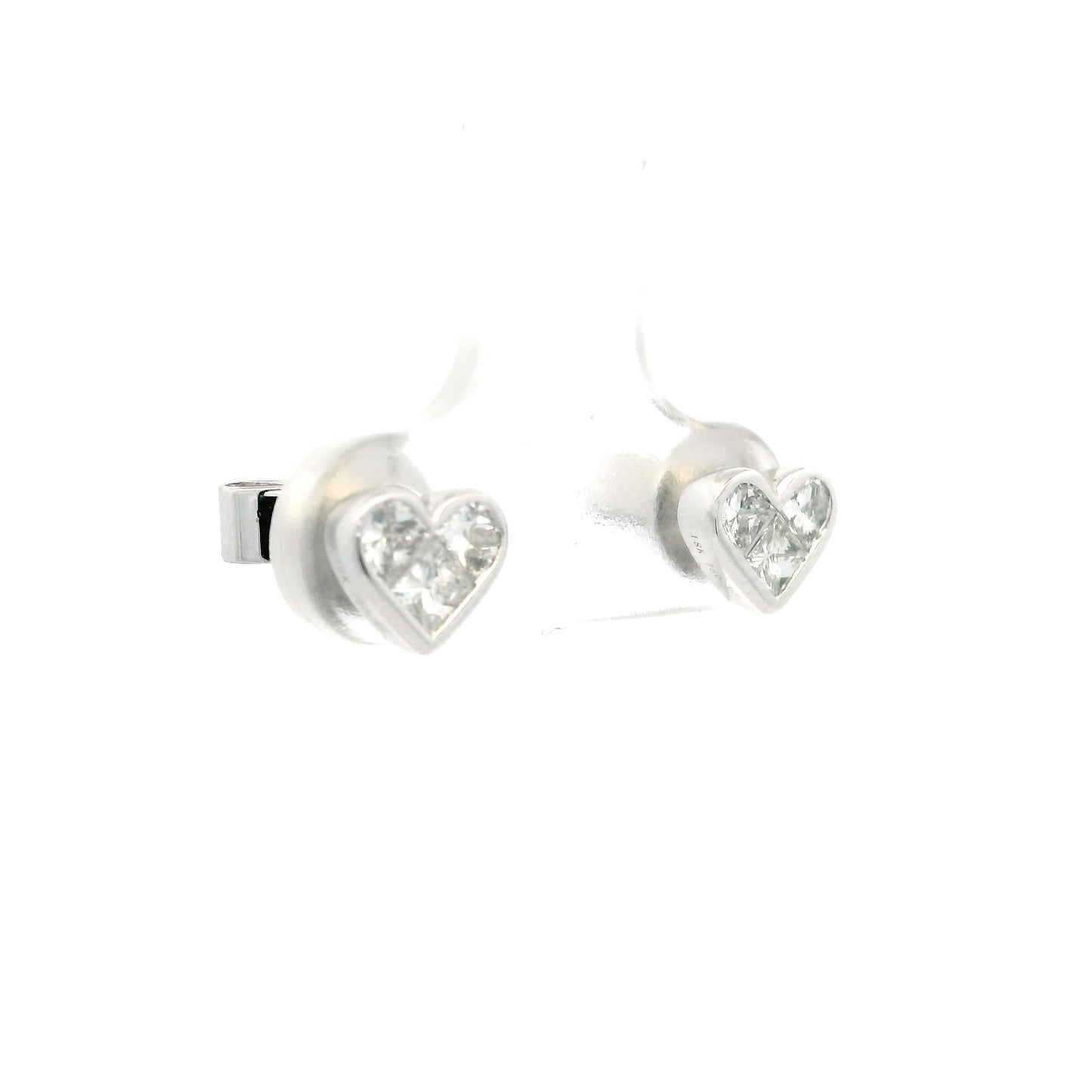 0.59ct Diamond Heart Stud Earrings