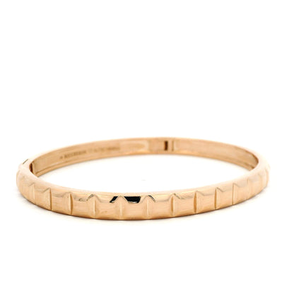 Tiffany & Co Grooved Yellow Gold Torque Bangle