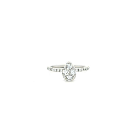 Cartier White Gold Diamond Pear Shape Cluster Ring