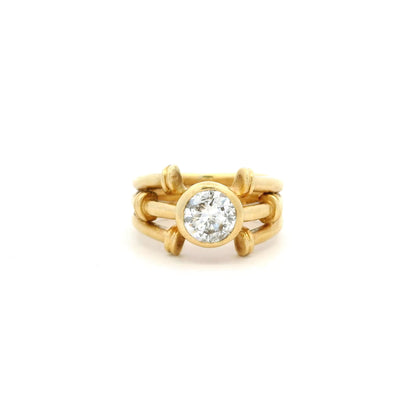 1.40ct Round Diamond Nail Motif Solitaire Ring