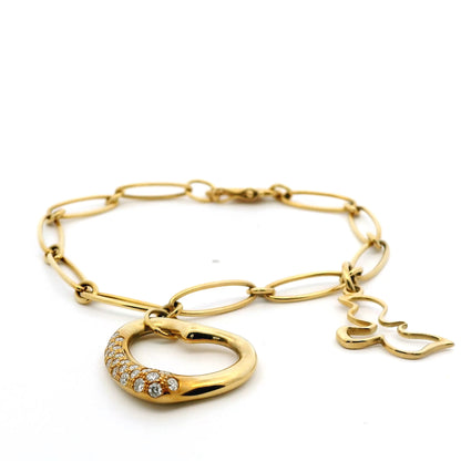 Tiffany & Co Yellow Gold Charm Bracelet With Two Charms