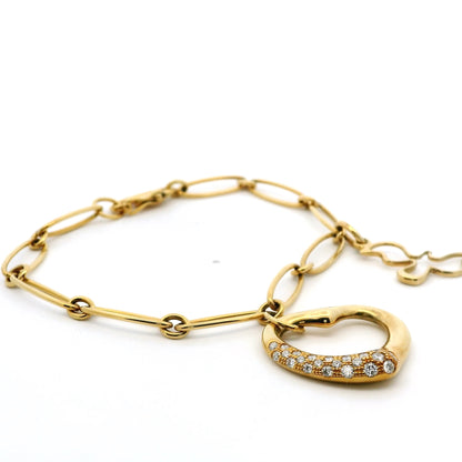 Tiffany & Co Yellow Gold Charm Bracelet With Two Charms
