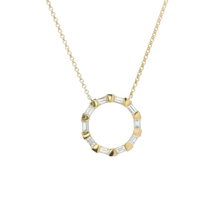0.41ct Baguette Diamond Circular Pendant