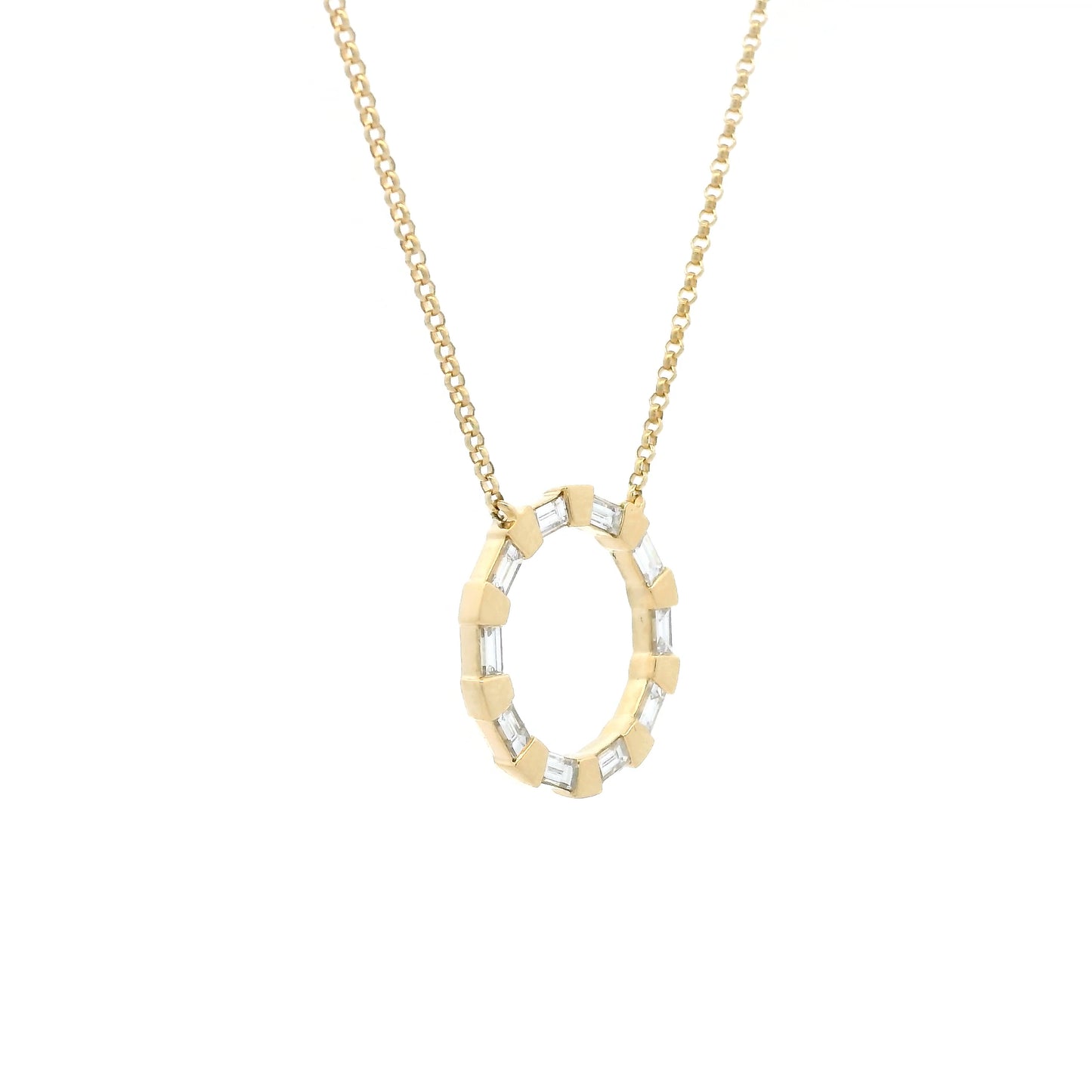 0.41ct Baguette Diamond Circular Pendant