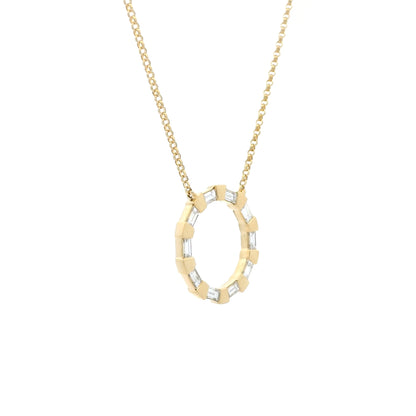 0.41ct Baguette Diamond Circular Pendant