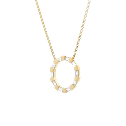 0.41ct Baguette Diamond Circular Pendant