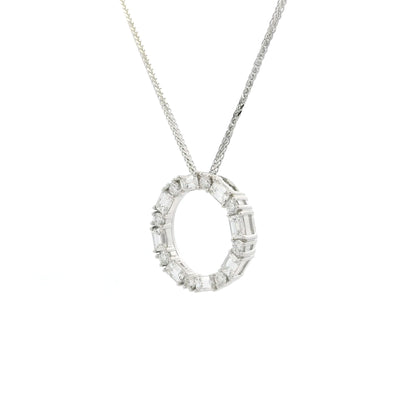 1.08ct Baguette And Round Diamond Circular Pendant