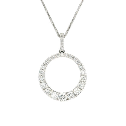 1.30ct Graduated Round Diamond Circular Pendant