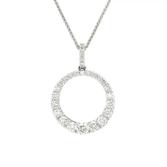 1.30ct Graduated Round Diamond Circular Pendant