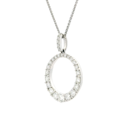 1.30ct Graduated Round Diamond Circular Pendant