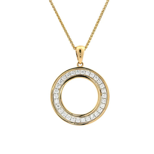 0.48ct Round Diamond Circular Pendant