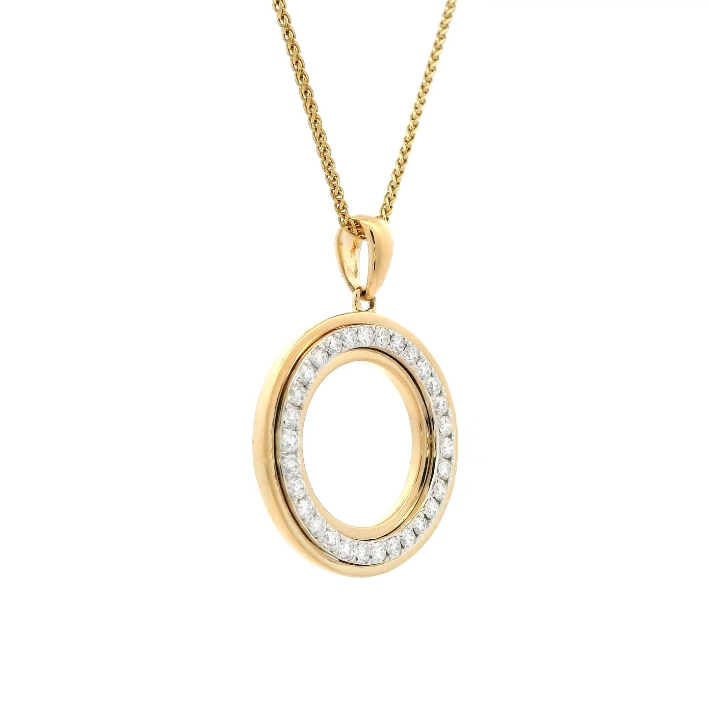 0.48ct Round Diamond Circular Pendant