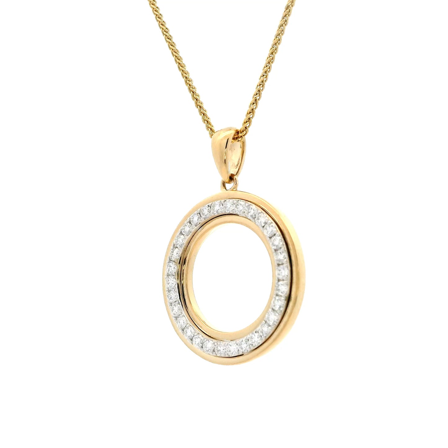 0.48ct Round Diamond Circular Pendant