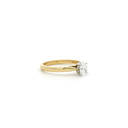 0.51ct Certified Oval Diamond Solitaire Ring
