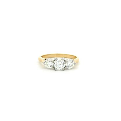1.26ct Round Diamond Three Stone Ring