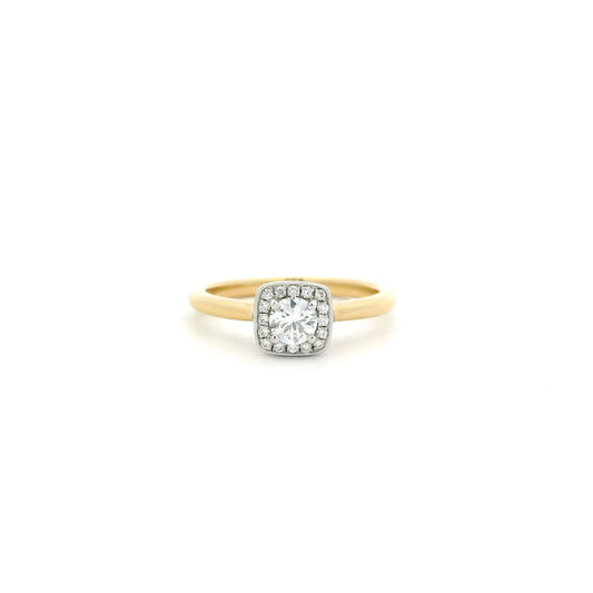 0.37ct Round Diamond Cushion Shape Cluster Ring