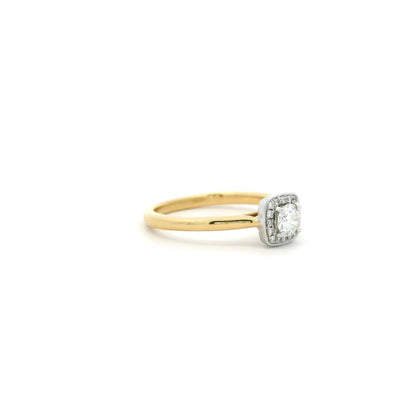 0.37ct Round Diamond Cushion Shape Cluster Ring