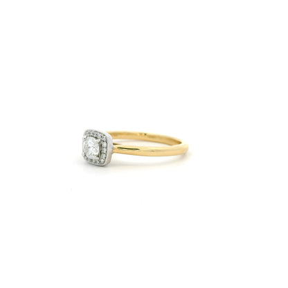 0.37ct Round Diamond Cushion Shape Cluster Ring