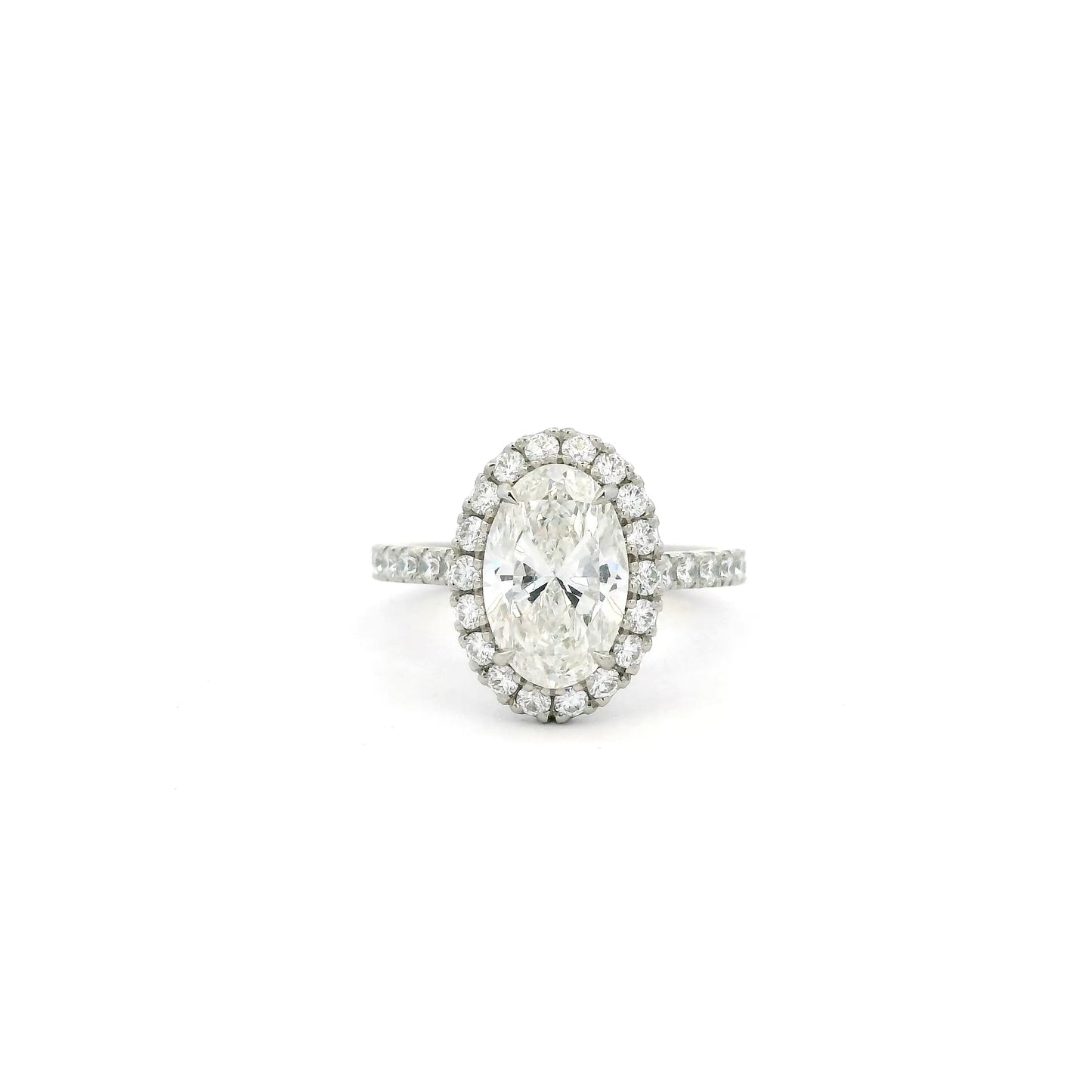 2.01ct Certified Oval Diamond Cluster Ring