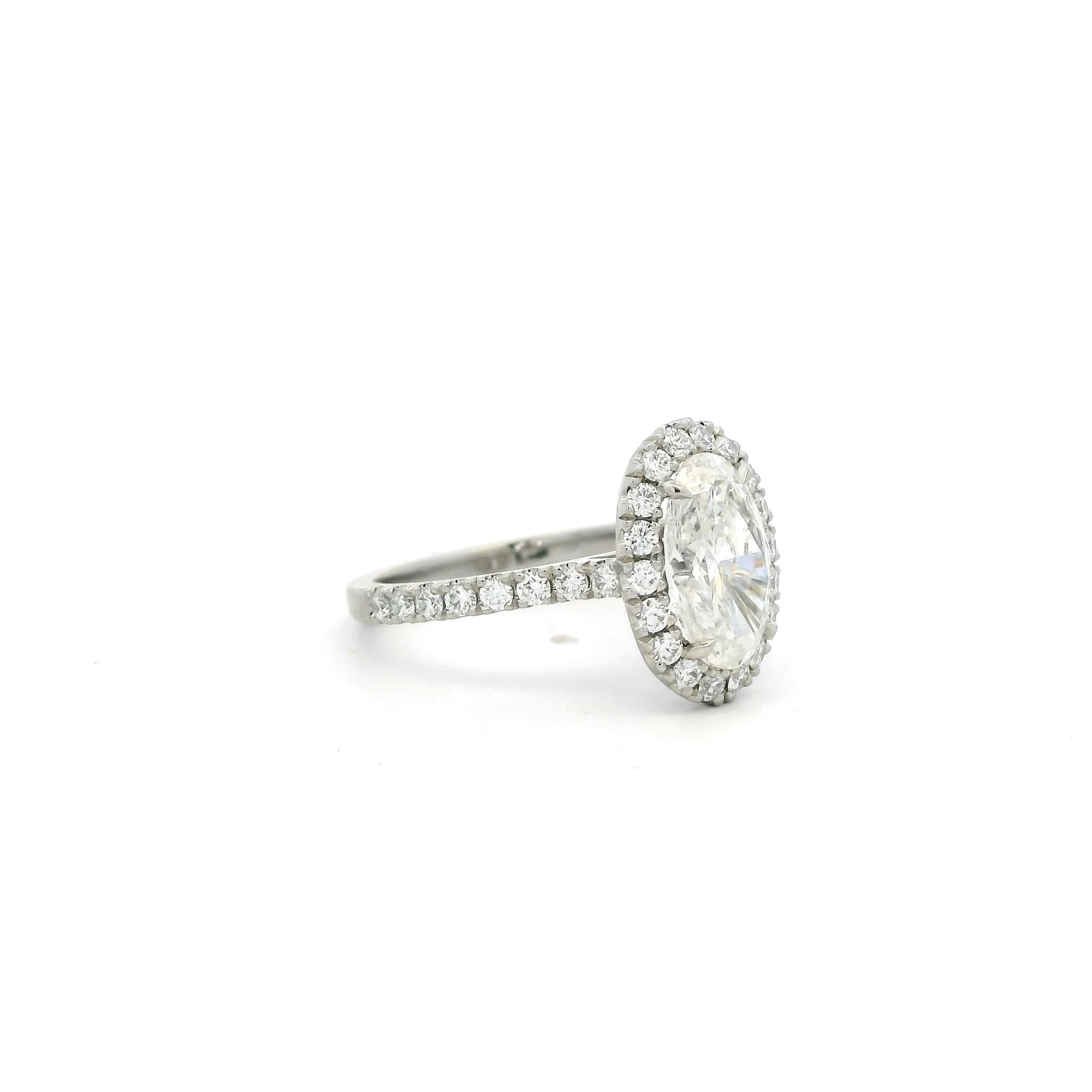 2.01ct Certified Oval Diamond Cluster Ring