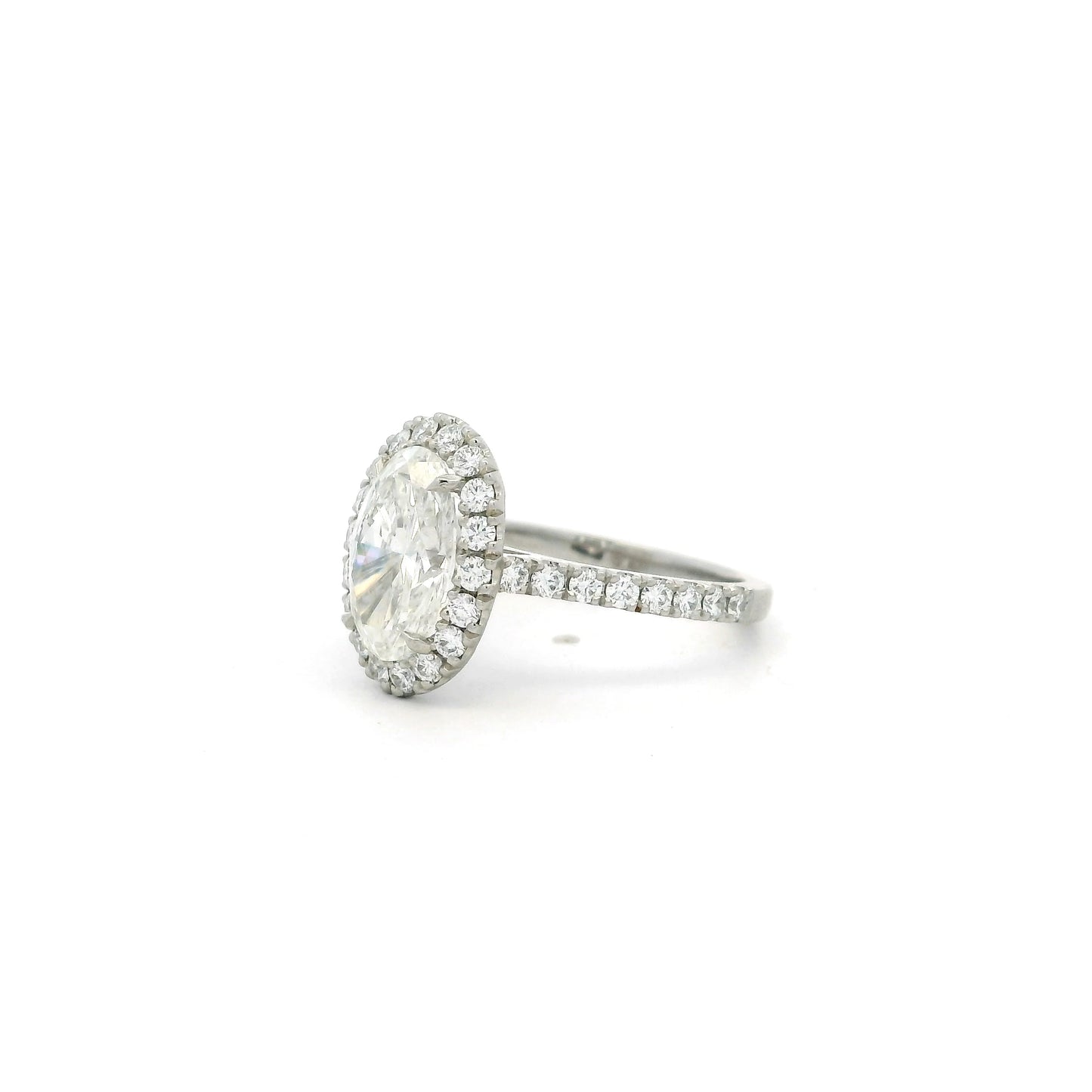 2.01ct Certified Oval Diamond Cluster Ring