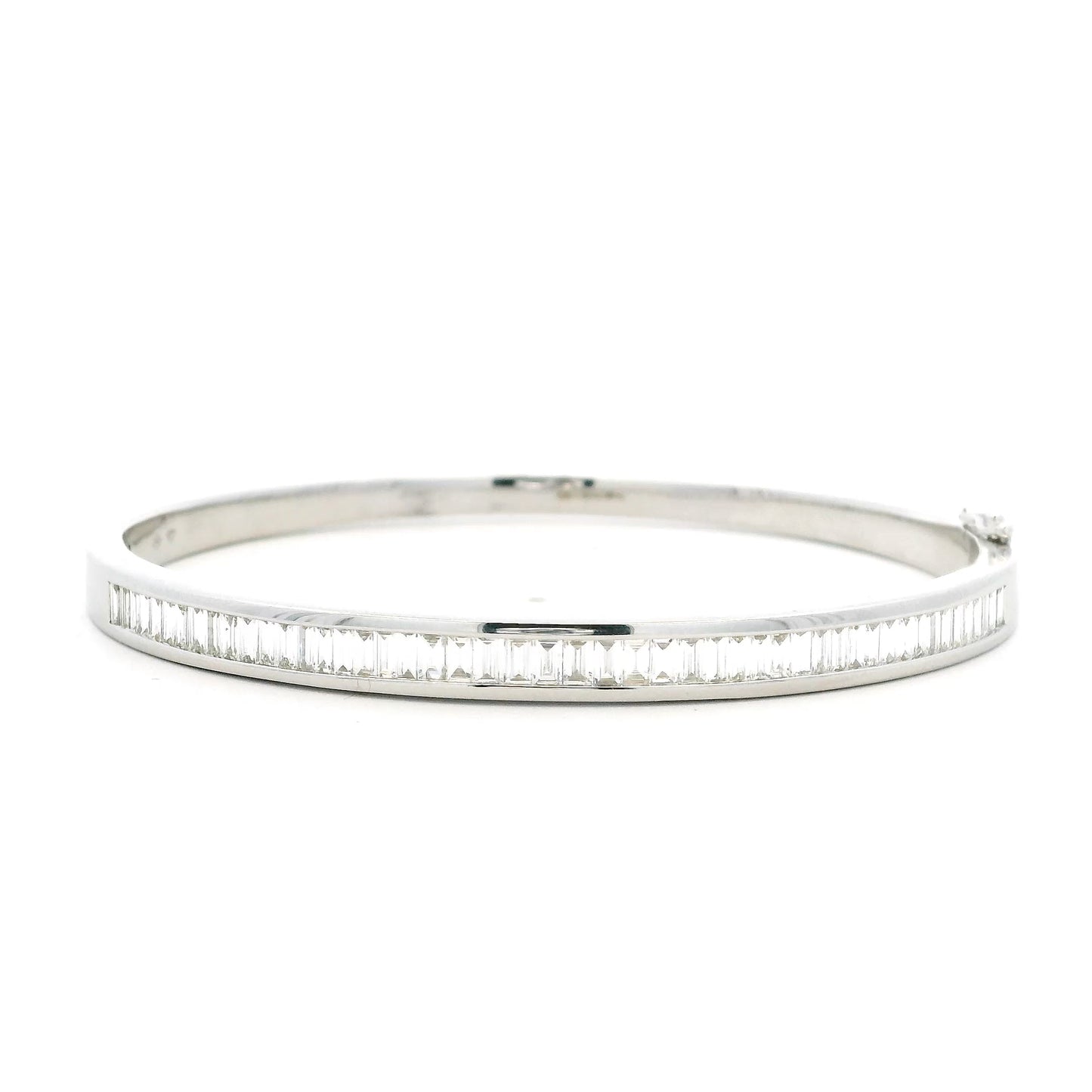 1.43ct Baguette Cut Diamond Hinged Bangle