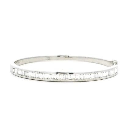 1.43ct Baguette Cut Diamond Hinged Bangle