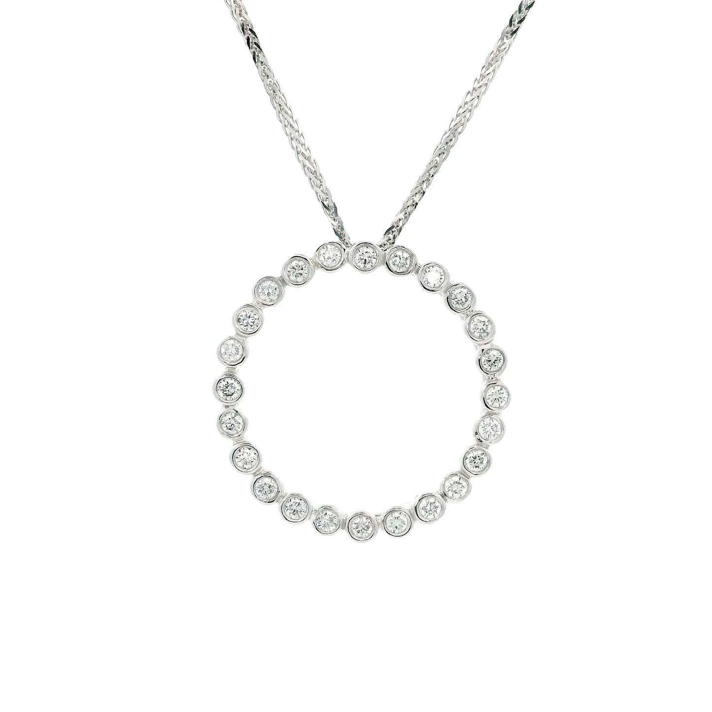 0.34ct Round Diamond Circle Pendant