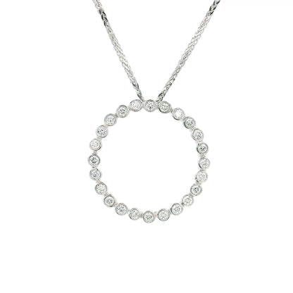 0.34ct Round Diamond Circle Pendant