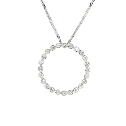 0.34ct Round Diamond Circle Pendant
