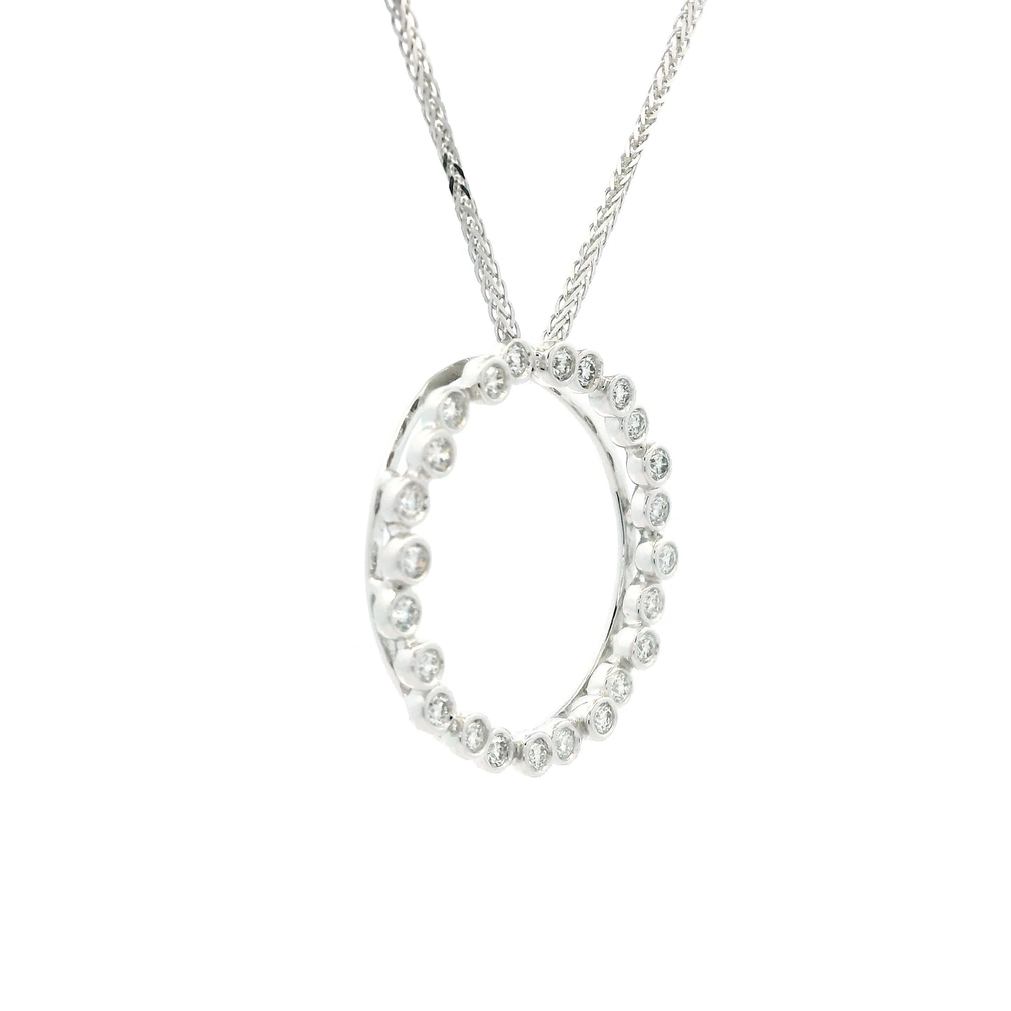 0.34ct Round Diamond Circle Pendant