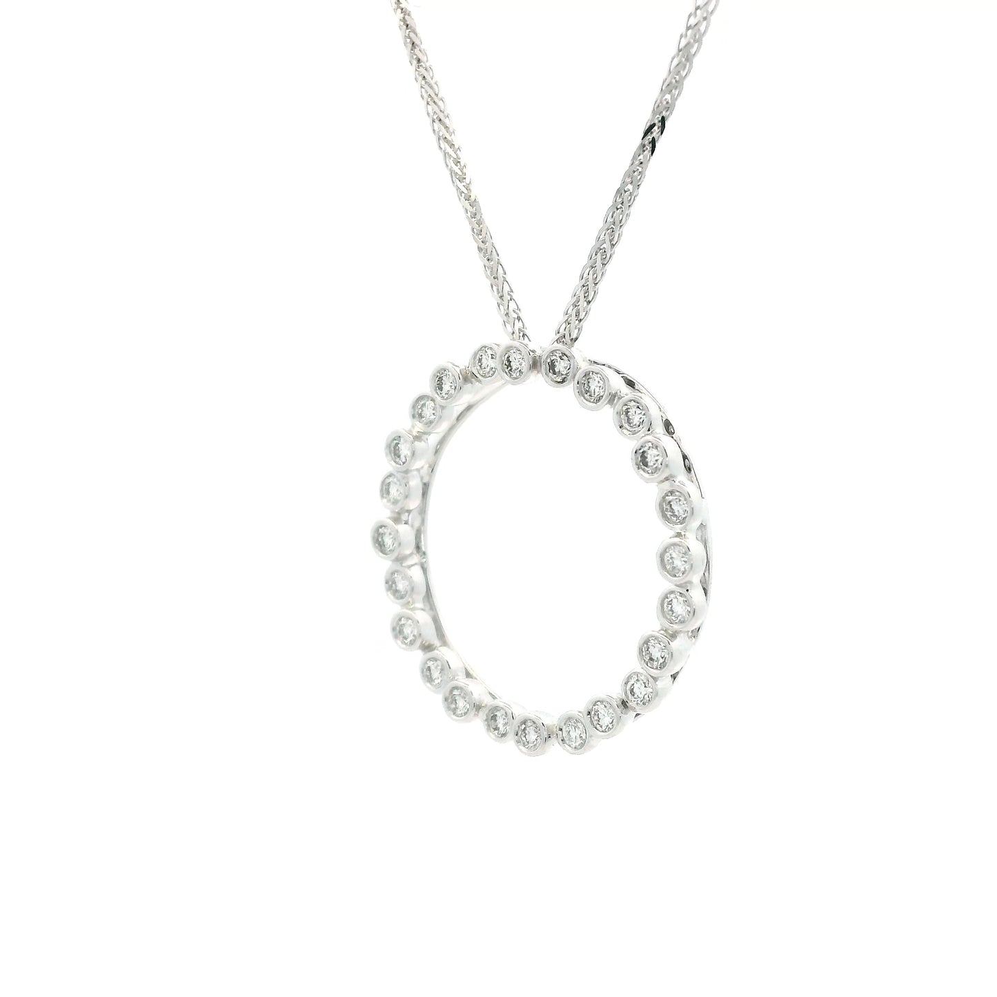 0.34ct Round Diamond Circle Pendant