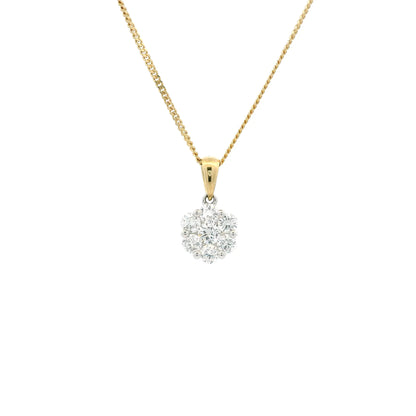 0.43ct Round Diamond Flower Cluster Pendant