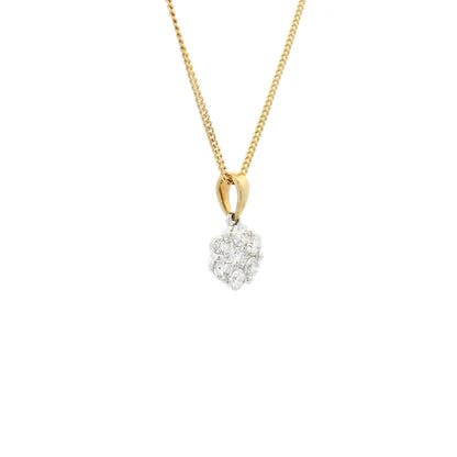 0.43ct Round Diamond Flower Cluster Pendant