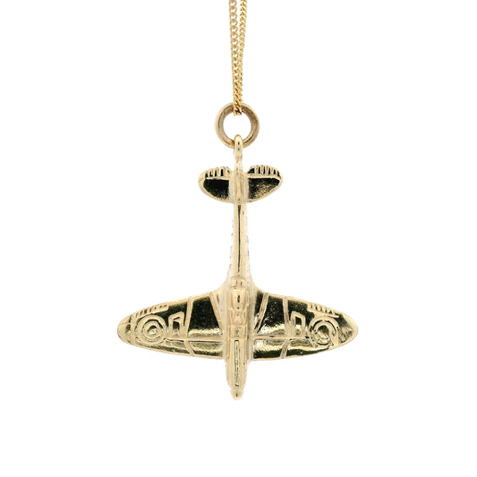 Yellow Gold RAF Spitfire Aircraft Charm