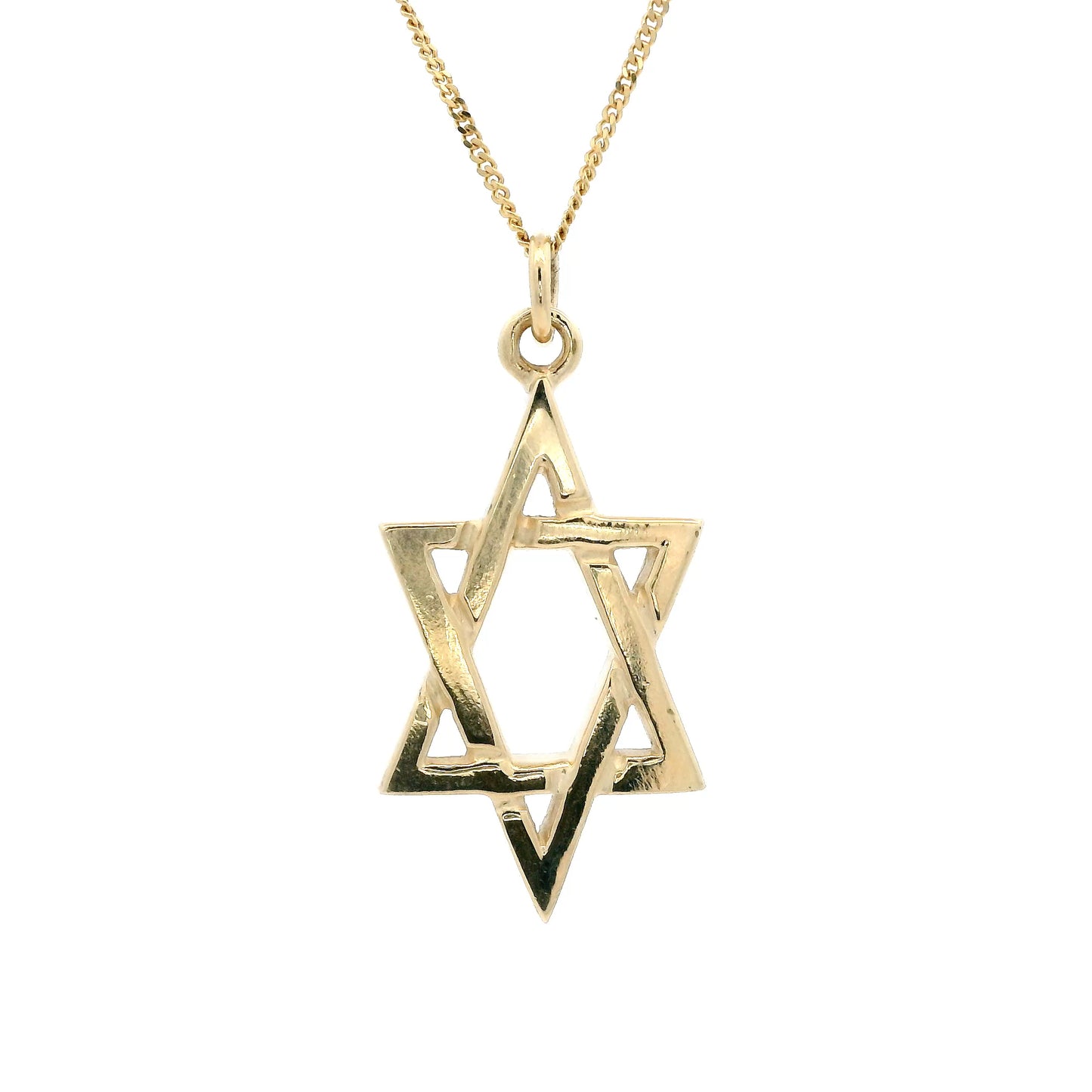 Yellow Gold Textured Star of David Pendant