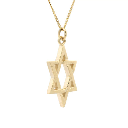 Yellow Gold Textured Star of David Pendant