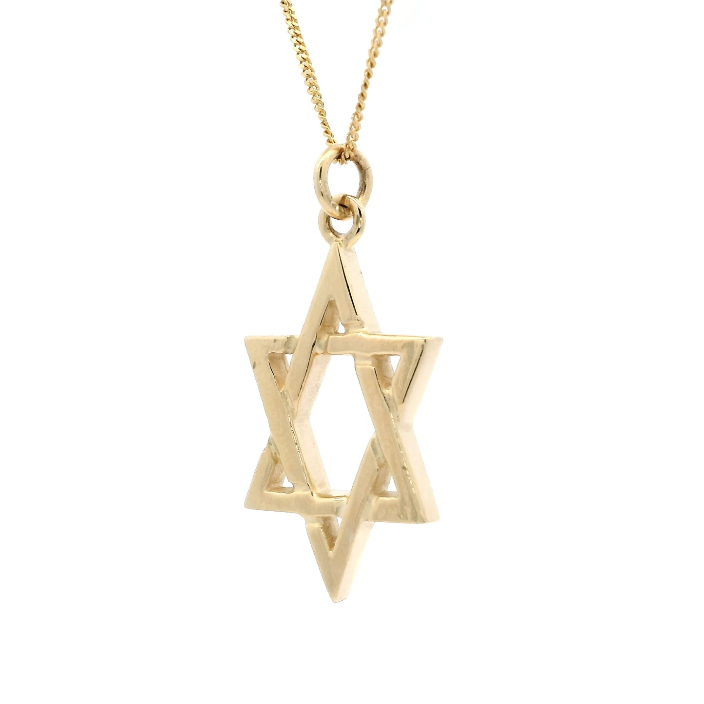 Yellow Gold Textured Star of David Pendant