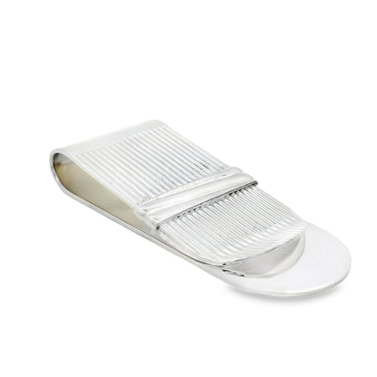 Silver Lined With Twisted Bar Money Clip