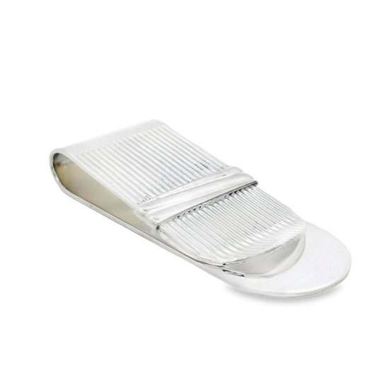 Silver Lined With Twisted Bar Money Clip