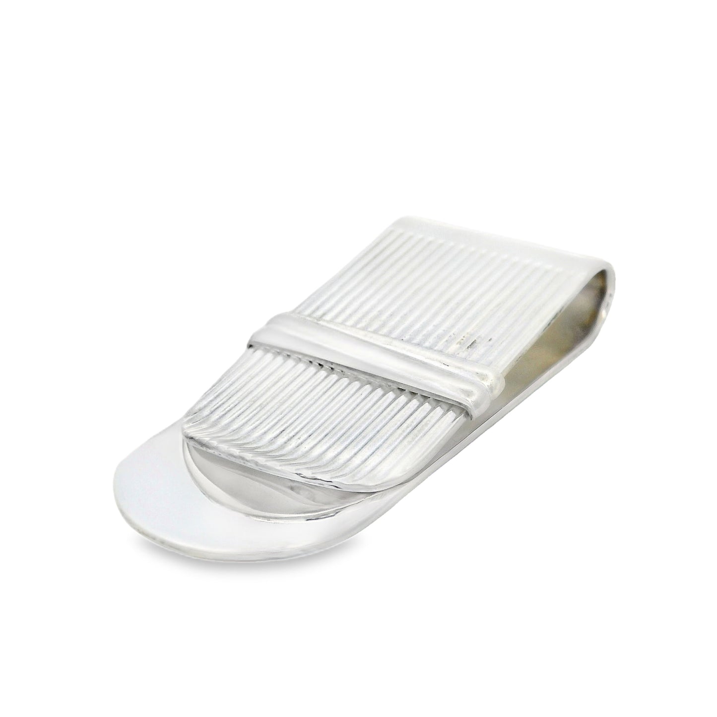 Silver Lined With Twisted Bar Money Clip