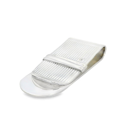 Silver Lined With Twisted Bar Money Clip