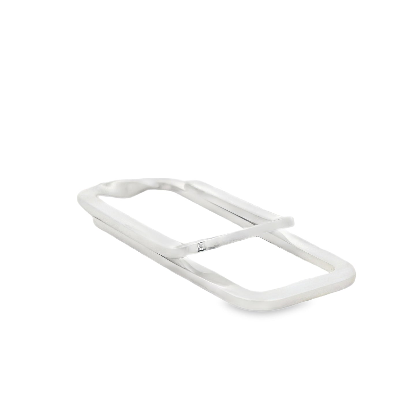 Silver Twisted Rectangular Money Clip